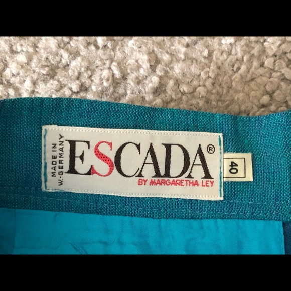 Escada Linen Exclusive Skirt Sz M(Euro 40)Midi Elegance Pockets Gorgeous Vintage - Picture 5 of 13